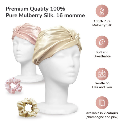 [3 Pc Gift Set] 100% Mulberry Silk Bonnet