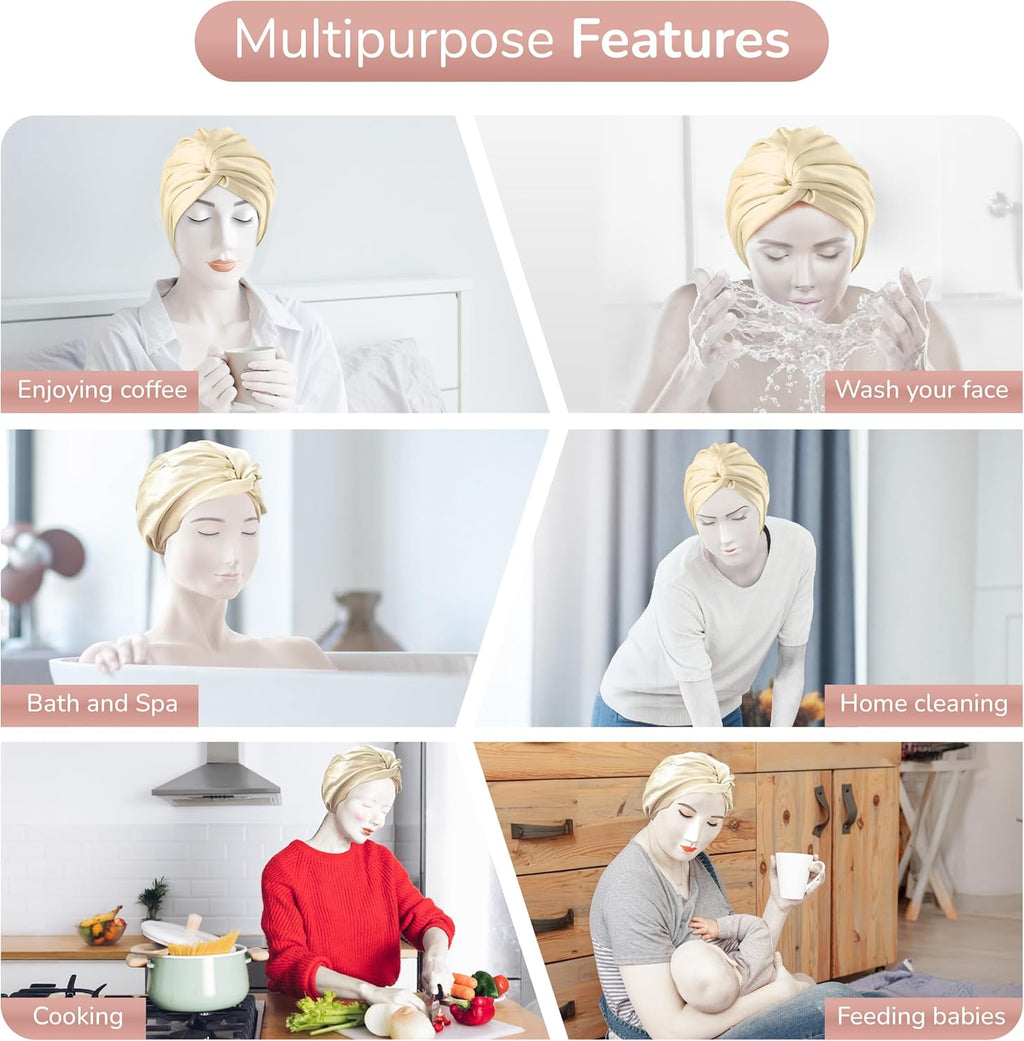 [3 Pc Gift Set] 100% Pure Mulberry Silk Bonnet