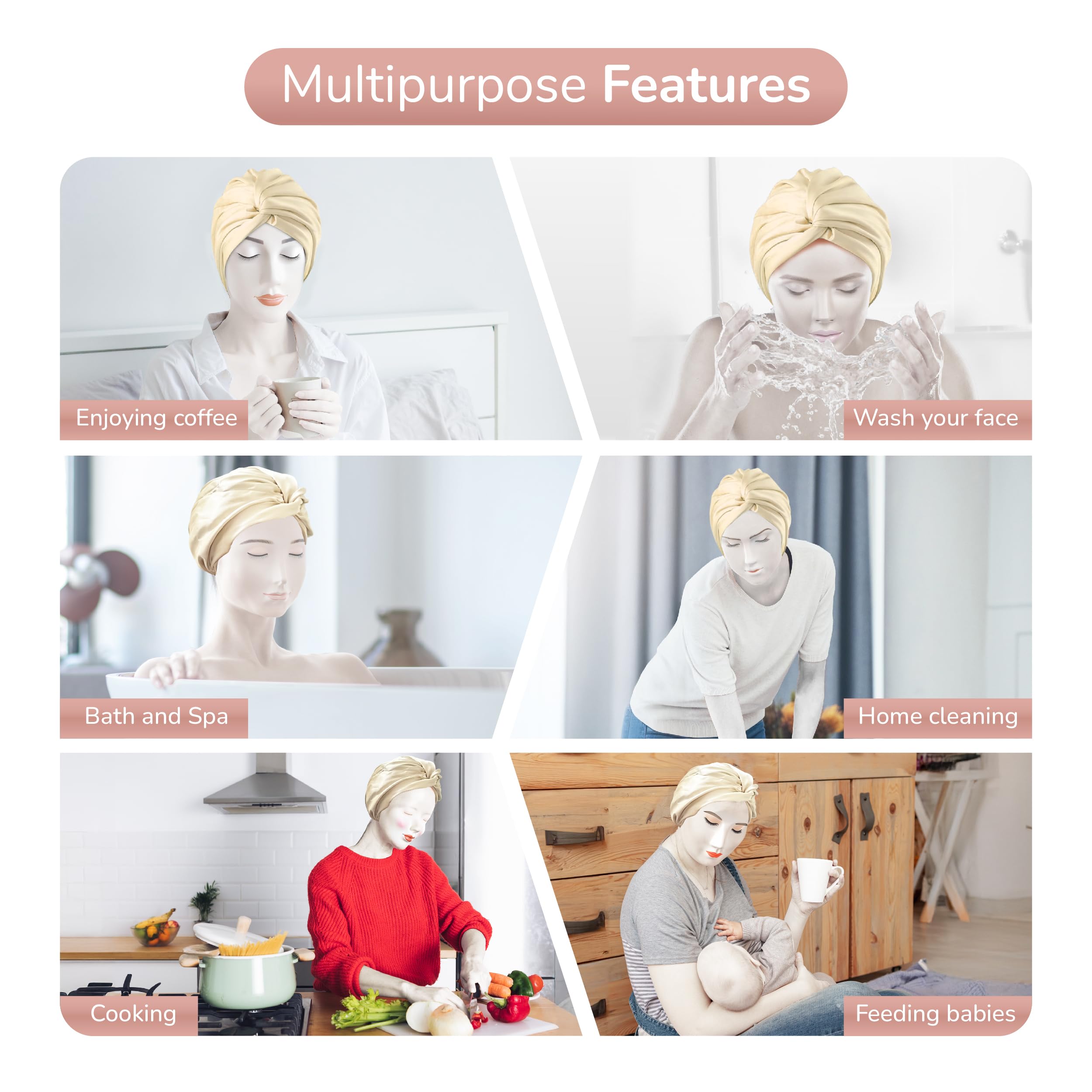 [3 Pc Gift Set] 100% Mulberry Silk Bonnet