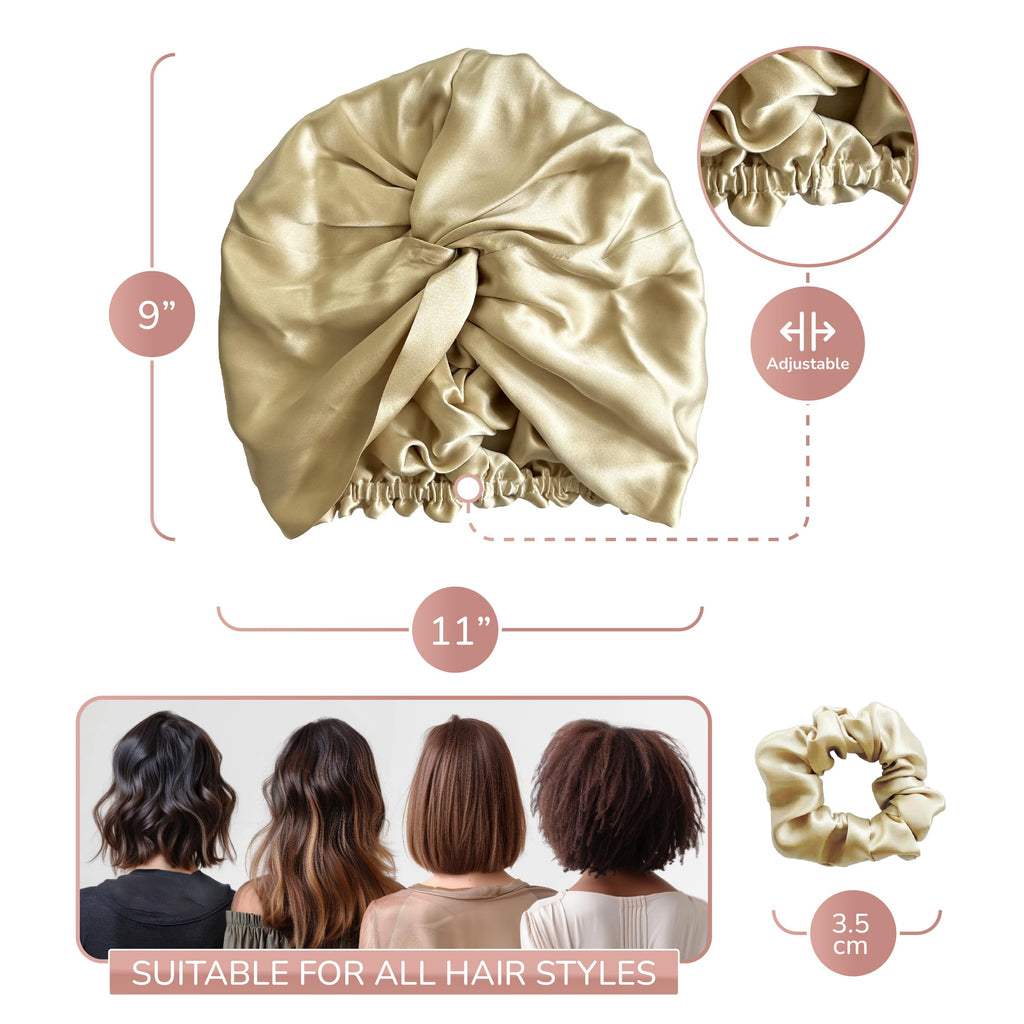 [3 Pc Gift Set] 100% Mulberry Silk Bonnet