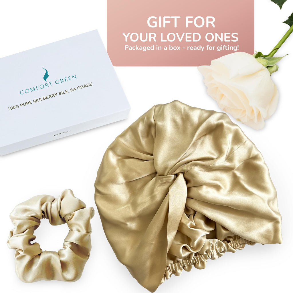 [3 Pc Gift Set] 100% Mulberry Silk Bonnet