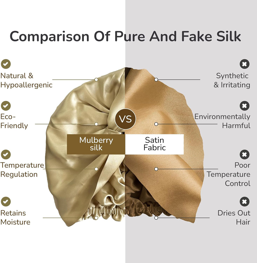 [3 Pc Gift Set] 100% Pure Mulberry Silk Bonnet